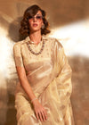 Crayola Gold Zari Tissue Silk Saree