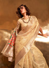 Crayola Gold Zari Tissue Silk Saree