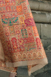 Cream And Taupe Kashmiri Jamawar Handloom Silk Saree