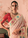 Cream Bandhani Patola Silk Saree