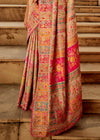 Cream Beige Woven Kashmiri Jamawar Saree