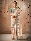 Cream Bridal Zari Woven Pure Tissue Dola Silk Saree