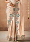 Cream Bridal Zari Woven Pure Tissue Dola Silk Saree