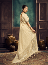 Cream Handloom Jamdani Slub Cotton Saree