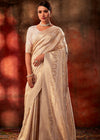 Cream Woven Kanjivaram Satin Silk Saree