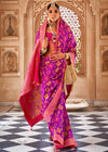 Dark Purple Woven Banarasi Saree