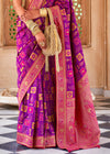 Dark Purple Woven Banarasi Saree