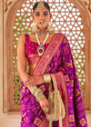 Dark Purple Woven Banarasi Saree