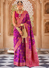 Dark Purple Woven Banarasi Saree