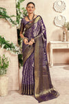 Dark Purple Zari Woven Kanjivaram Saree