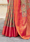 Dark Vanilla And Red Dharmavaram Silk Saree