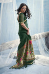 Forest Green Paithani Cotton Silk Saree
