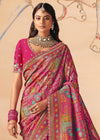 Deep Carmine Rani Pink Pichwai Designer Dola Silk Saree