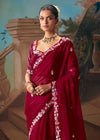 Deep Maroon Soft Silk Saree