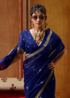Deep Navy Blue Cotton Silk Saree