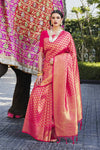 Deep Pink Kanjivaram Silk Saree