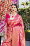 Deep Pink Kanjivaram Silk Saree