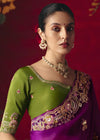 Deep Purple Designer Silk Saree with Contrast Blouse