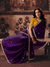 Deep Purple Embroidered Designer Satin Silk Saree With Contrast Blouse