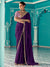 Deep Purple Organza Saree with Embroidered Border