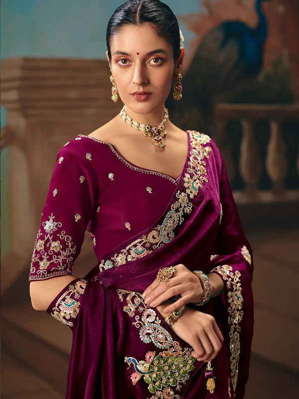 Deep Purple Soft Silk Saree