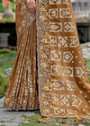 Deer Brown Banarasi Designer Silk Saree