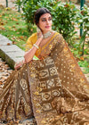 Deer Brown Banarasi Designer Silk Saree