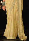 Delight Yellow Heavy Embroidery Designer Silk Saree