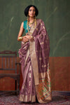 Dusty Mauve Paithani Tissue Silk Saree