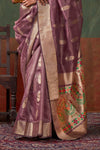 Dusty Mauve Paithani Tissue Silk Saree