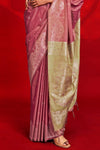 Dusty Pink Banarasi Tussar Silk Saree