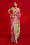 Dusty Pink Banarasi Tussar Silk Saree