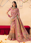 Dusty Rose Mauve Pichwai Designer Dola Silk Saree