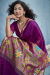 Royal Purple Paithani Cotton Silk Saree