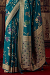 Eden Blue Banarasi Dola Silk Designer Saree