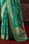 Emerald Green Banarasi Dola Silk Designer Saree