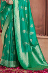 Emerald Green Banarasi Saree With Zari Woven Motifs