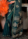 Emerald Green Banarasi Satin Silk Saree