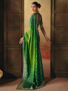 Emerald Green Bandhani Banarasi Georgette Saree