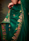 Emerald Green Designer Organza Silk Saree