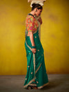 Emerald Green Georgette Designer Saree