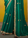 Emerald Green Georgette Designer Saree