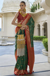 Emerald Green Kanjivaram Saree With Zari Weaving