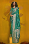 Emerald Green Kanjivaram Silk Saree with Gold Zari