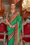 Emerald Green Printed Patola Saree