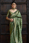 Emerald Green Woven Banarasi Saree