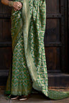 Emerald Green Woven Banarasi Saree