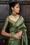 Emerald Green Woven Banarasi Saree