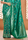 Emerald Green Woven Banarasi Soft Silk Saree