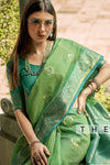 Fern Green Banarasi Tissue Silk Saree